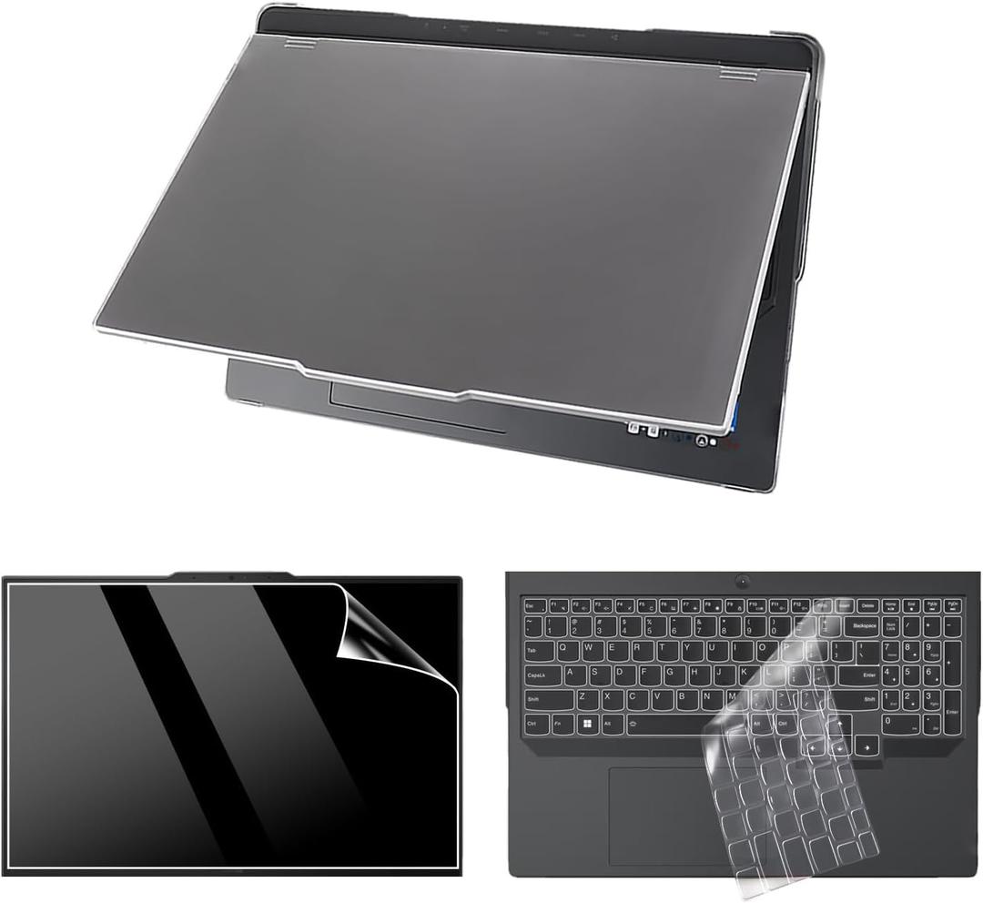 Frosted Transparent Laptop Case for Legion Pro 5 16IRX9/16ARX8/16IRX8 Shookproof Hard Shell Case+Screen Film+Keyboard Cover 4-in-1 Set
