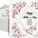 80Pcs Mothers Day Floral Paper Napkins, 2-Ply Disposable Napkins for Mothers Day Decoration, Elegant Pink Flower Design, Party Supplies for Mothers Day Celebration 6.5 x 6.5 Inch
