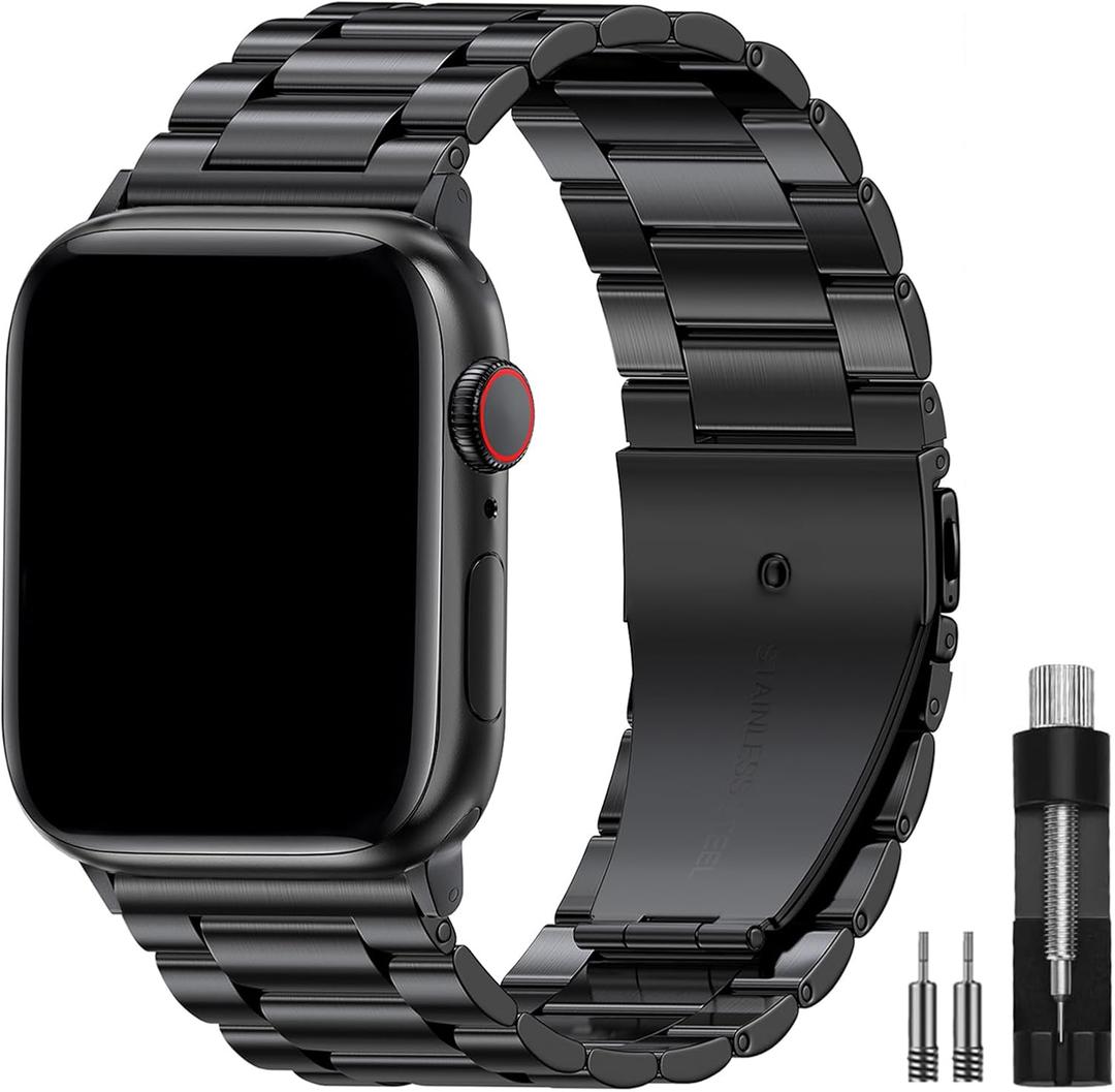 EPULY Metal Band Compatible with Apple Watch Bands for Men 49mm 46mm 45mm 44mm 42mm 41mm 40mm 38mm, Business Stainless Steel Strap for iWatch Bands Series 11 10 9 8 7 6 5 4 3 2 1, SE3 2 1, Ultra3 2 1