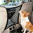DYKESON Dog Car Net Barrier Pet Barrier with Car Mesh Organizer for Dog & Child, Safety Divider with Storage Pouch, Easy Install for Cars & SUVs
