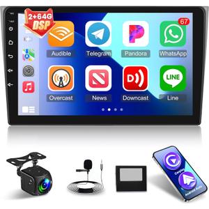 [2+64G] for Mazda CX9 CX-9 CX 9 2006-2016 Android Radio, 10.1 inch IPS Toushscreen Aftermarket Radio - Wireless Carplay and Android Auto, Mirror Link, WiFi, GPS, SWC + AHD Backup Camera + Canbus