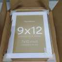 Homeforia 9x12 Gold Frame, High End Metal 9 x 12 Picture Frames with Mat 7 by 10 inch Photo, 9by12 Thin Poster Frame Matted to 7x10 Art, 12x9 Wall or Tabletop Frame, Tempered Glass, Wall Kit, Set of 1