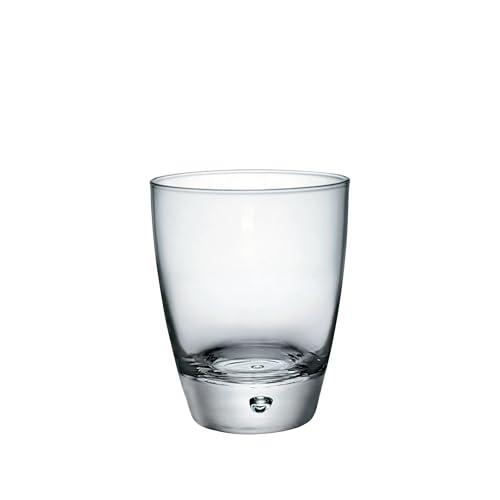Bormioli Rocco Luna Set Of 3 Double Old Fashioned Glasses, 11.5 Oz. Clear Crystal Glassware, Dishwasher Safe, Made In Italy