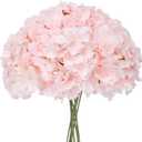 Fake Pink Hydrangea Artificial Flowers - Faux Silk Hydrangeas Flowers Heads with Stems Real Touch for Home Wedding Party Table Decor(Pink,Pack of 10)