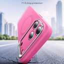 ESR Silicone Case for iPhone 17 Pro Max, Built-in Camera Stash Stand Compatible with MagSafe, Military-Grade Drop Protection Magnetic Phone Case for iPhone 17 Pro Max, Cloud Series, Rosy Pink