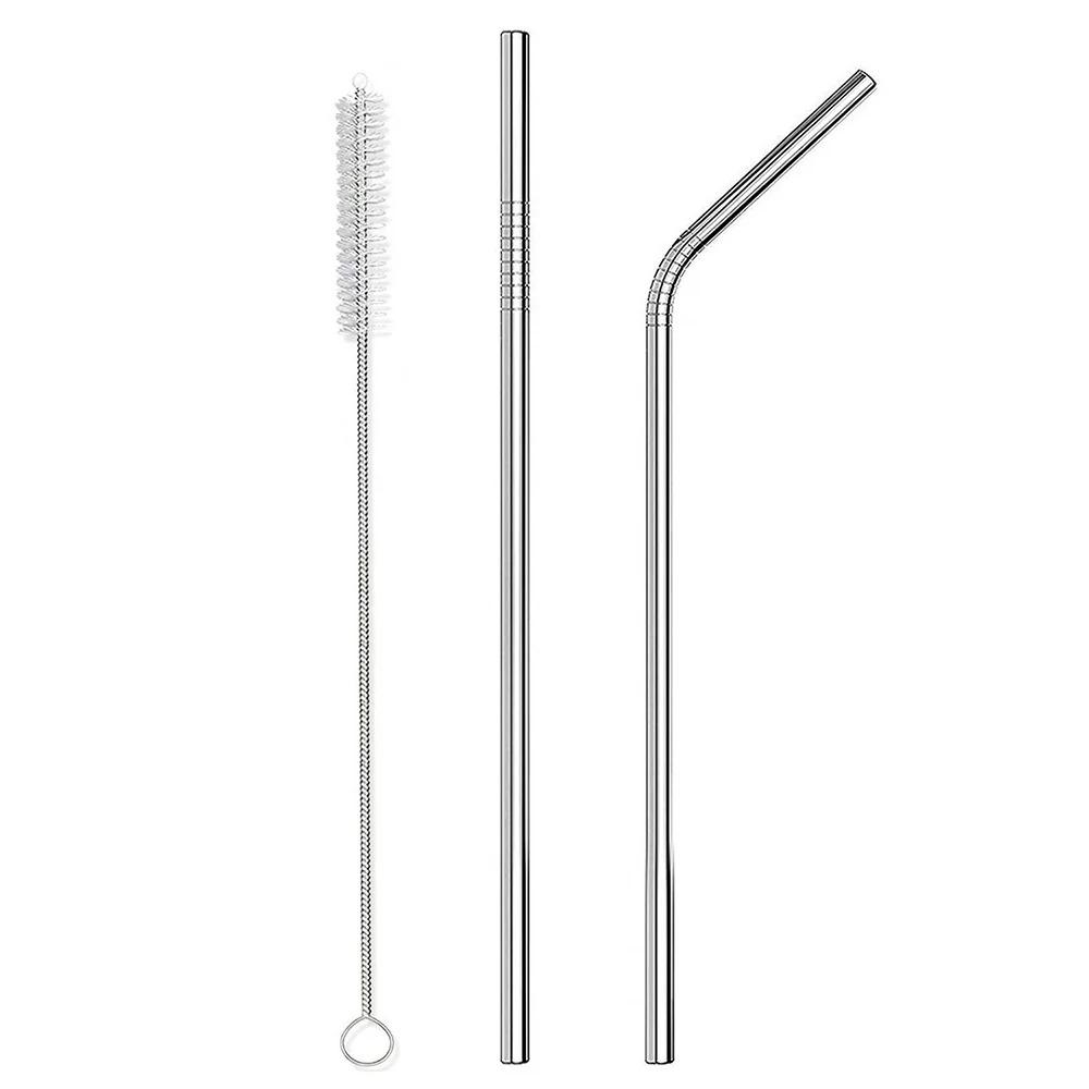 OGGI Stainless Steel Cocktail Straws 7pcs and 1 Cleaning Brush