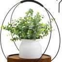 1 Pack Hanging Planters for Indoor Black Plant Hanger with Round Wood Base Large Indoor Hanging Plant Shelf Boho Holder Gift for Mom,Housewarming (9.8 '')