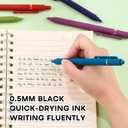 3 x RIANCY Gel Pens, 0.5mm Black Ink Quick Dry Ball Point Pens, Fine Point Smooth Writing Retractable Pens, Cute Aesthetic Gifts Set for Men Women Journaling, Office School Stationery Supplies Pack of 5