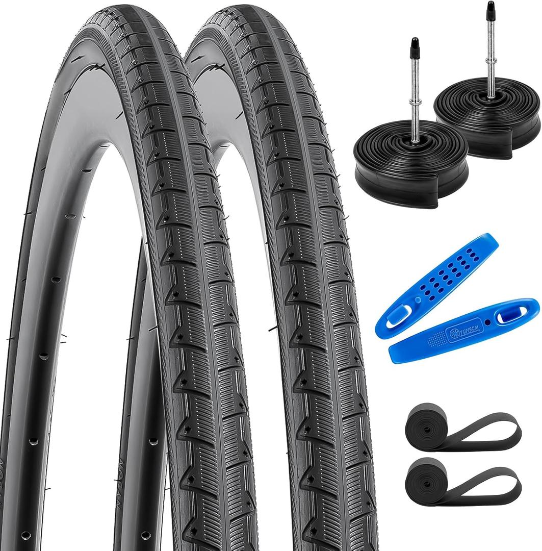 YUNSCM 2-PCS 700C Bike Tires 700x25C/25-622 Compatible with Road Bike Tires 700X23C 700X24C 700X25C 700X26C 700X27C Bike Bicycle Tires (Y-785)