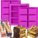 Palksky Rice Snacks Molds for Rice Krispies Treats Baking, 3pcs 6-Cavityrice Cereal Bars Trays for Crispy Treat Making, Candy Making Supplies for Chocolate Brownie Cornbread Pudding Butter Mould