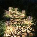 2 Pack Solar Lantern Lights for Hanging or Table Outdoor Solar Light for Patio Courtyard Garden (Silver-2pack)