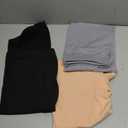 Real Essentials 3 Pack: Women's Midi Ribbed Knit Skirt with Side Slit - Stretchy Work Business Casual Pencil Pull-On Skirts (M)