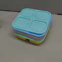 Canfanni 4 Pcs Snack Box Containers Set, Reusable 4 Compartment Lunchable Container with 2Pcs Sauce Containers, Stackable BPA-Free Bento Box for School, Work, Travel (4 Color)