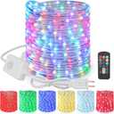 Brizled Color Changing Rope Lights, 18ft 180 LED RGB Rope Lights, Connectable Christmas Light Indoor Tube Lighting with Remote Outdoor White Tube Light Waterproof Color Outdoor Lighting for Xmas Decor (RGB (Red, Green, Blue))