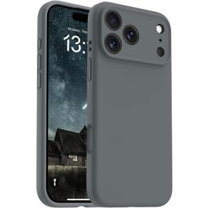 OTOFLY Magnetic for iPhone 17 Pro Max Case,Compatible with Magsafe,Classic Liquid Silicone Mobile Phone Case,Integrated Camera Control Button,Anti-Scratch Microfiber Lining, Charcoal Gray