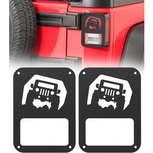 WIPHANY Tail Light Guards Covers Jeep Cover Lamp Taillight Rear Protector Guard Black Compatible with 2007-2018 Wrangler Contains Screw Fittings