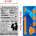 10 Year Wedding Anniversary Card Gifts - Happy 10th Anniversary Romantic Gifts for Him Her - Ten Year Wedding Wallet Card Presents for Husband Men
