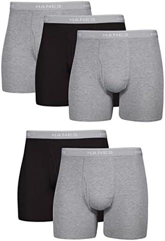 Hanes Boxer Briefs, Cool Dri Moisture-Wicking Underwear, Cotton No-Ride-up for Men, Multi-Packs Available Medium
