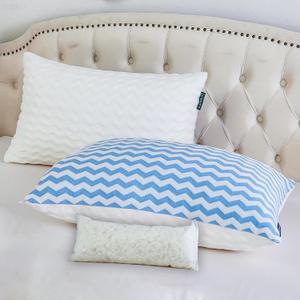 King Size Pillows Set of 2 - Bed Pillows for Sleeping - Adjustable Shredded Memory Foam Pillow for Back, Stomach and Side Sleeper
