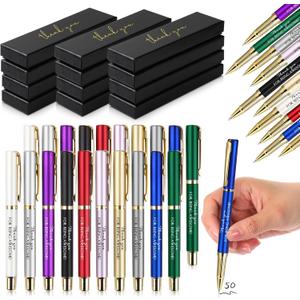 PerKoop 50 Pack Employee Thank You Pens with Gift Box Bulk, Inspirational Motivational Ballpoint Pens Bulk for Staff, Coworker, Team, Teacher, Nurse, Back to School Gift, Party Favor(Being Awesome)