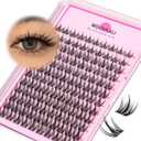 MOONKALI Natural Lash Clusters Wispy Fairy Eyelash Extensions 10-16MM CC Curly Manga Eyelash Clusters 120Pcs Individual Versatile DIY Lash Extension, Black