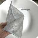 5 x YinQin 10 PCS Double Layer Stainless Steel Cleaning Cloth Non Scratch Steel Mesh Scrubber Dishwashing Cloths 20x20 cm Quick Dry Metallic Wire Dish Cleaning Rag Towel for Kitchen Dish Sink Stove Top