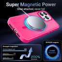 Newfuture Magnetic for iPhone 15 Pro Case [Compatible with Magsafe] [Military Grade Drop Protection] Translucent Matte Anti-Fingerprint Shockproof Phone Case for iPhone 15 Pro 6.1 inch, Hot Pink