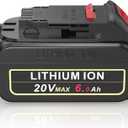 6.0Ah Replace Battery for DeWalt 20V Battery, High-Capacity Lithium Baterias Compatible with DeWalt 20V Max Battery DCB206 DCB205 DCB207 & 20 Volt DCF/DCD/DCG Series Power Tools