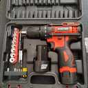 Cordless Drill Set 2 Batteries, WAKYME 12.6V Power Drill 30NM 18+1 Clutch, 3/8" Keyless Chuck, Variable Speed Built-in LED Electric Driver Drill for Drilling Wall, Bricks, Wood, Metal etc 