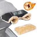 Orzbow Faux Sheepskin Gloves for Stroller with Phone Pockets, Winter Extra Thick Mittens for Baby Stroller, Cozy & Warm, Anti-freeze Hand Muff Easily Attaches to Stroller for Parents Caregivers, Black