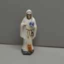 VILLAGE GIFT IMPORTERS 11.5" White Santa Muerte Statue | Our Lady of a Holy Death | Skeleton Statue Holding a Globe and Scythe with a Brown Owl at Her Feet | Hispanic Catholic Home Dcor