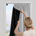 NICETOWN Greyish White 100% Blackout Portable Curtains 40 inch Length, Thermal Insulated RV Curtains Lightweight Shades Energy Saving with Suction Cups for Kids Room, 1 Panel, W52 x L40