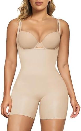 SHAPERX Open Bust Shapewear Tummy Control Bodysuits for Women Seamless Compression High Waisted Body Shaper Size 2XL/3XL
