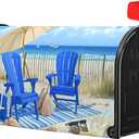 Sweetshow Summer Beach Life Mailbox Covers Magnetic Standard Size 25.5" X 21",Blue Ocean Nautical Coastal Theme Mailbox Wraps Post Letter Box Cover for Holiday Garden Yard Decor