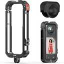 VRIG Cage for Insta360 X4 Accessories,Quick Release Insta360 X4 Cover Case,Aluminium Protective Case Frame Cage with Silicone Lens Cover,Built-in Cold Shoe and 1/4" Thread Hole