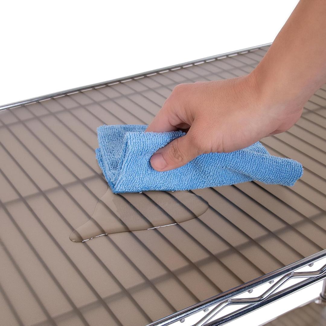 Seville Classics Heavy Duty Fitted Wire Shelf Liners Protector Mat, Non Adhesive, for Wired Shelves, Office, Kitchen, Garage (5 Pieces), Semi-Transparent Taupe, fits 30" x 14" Shelf