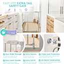 Regalo Safety 36 Extra Tall Baby Gate for Doorways & Bottom of Stairs, Pressure Mounted Baby Gate with Door for Babies, Toddlers & Pets, Tested & Safe, American Designed and Owned, Platinum