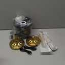 KDG Cordless Portables Table Lamp Set of 2, LED Fabric Shade Small Desk Lamps, 5000mAh Battery Powered Lighting, 2700K Stepless Dimmable Light for Living Room, Dining Room, Bedroom (Gold+Green)