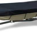 210D Marine Grade Boat Cover- Water Proof Heavy Duty Trailerable Replacement for Jon Boat-Black, 18ft length, beam width to 75inches