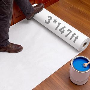 Temporary Floor Protection Roll for Construction, 150 Feet, White