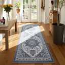 UKISS Washable Runner Rug 2x6 Non-Slip Soft Boho Vintage Hallway Runner Rugs Low Pile Faux Wool Long Carpet Runner Rug for Entryway Bedroom, Kitchen, Laundry, Bathroom.