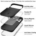 OTOFLY Magnetic for iPhone 17 Pro Max Case,Compatible with Magsafe,Classic Liquid Silicone Mobile Phone Case,Integrated Camera Control Button,Anti-Scratch Microfiber Lining, Black