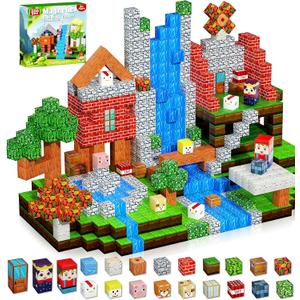 200PCS Magnetic Blocks, Magnetic Building Cube Toys for Kids, STEM Montessori Stacking, Sensory Education Toys for Toddlers Building World Set, Christmas Birthday Gifts for Kids Age 3 4 5 6 7 8 9 10