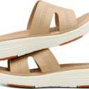 UBFEN Womens Platform Sandals Comfortable Walking Slide Soft Cushioning Footbed Casual Dressy Wedge Sandals (Beige)