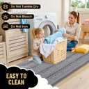 OLANLY Thick Toilet Rugs U-Shaped 24x20, Extra Soft Absorbent Chenille Striped Contour Bathroom Rugs for Toilet, Dry Quickly, Machine Washable, Non-Slip Bath Mat, Grey