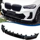 M40i Front Lip Compatible with 2022-2024 BMW X3 G01 X4 G02 LCI M-Sport Model ABS Gloss Black Bumper Air Splitter