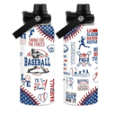 Baseball Water Bottle - 32oz Stainless Steel Insulated Sport Bottles with Lid - Gift for Men Baseball Lover Player Fan Coach