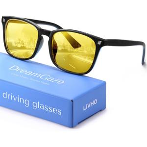 livho Gaming Blue Light Blocking Glasses for Better Sleep, Premium Night Driving, Computer Blockers for Man & Woman (Black)