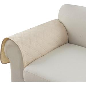 Genina Sofa Armrest Cover, Anti-Slip Armchair Slipcovers for Dogs Cats Pet, Water Resistant Couch Arm Cover for Backrest Recliner Loveseat, L Shaped Sofa, 23.6 x 27.5 Inches（2 Pieces）