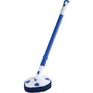 Clorox Extendable Tub & Tile Scrubber  Heavy Duty Brush with Pivoting Head, Replaceable Pad, Works with Clorox Wipes for Easy Bathroom Cleaning, Blue
